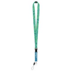 lanyard na zak&aacute;zku se sublimačn&iacute;m potiskem a s bezpečnostn&iacute; přezkou Subyard D Safe