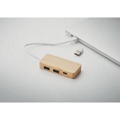 Bambusový USB rozbočovač HUBBAM
