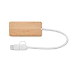 Bambusový USB rozbočovač HUBBAM