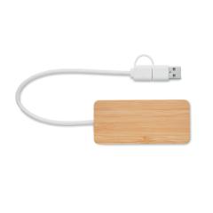 Bambusový USB rozbočovač HUBBAM