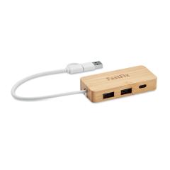 Bambusový USB rozbočovač HUBBAM