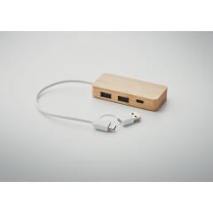Bambusový USB rozbočovač HUBBAM