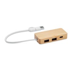 Bambusový USB rozbočovač HUBBAM