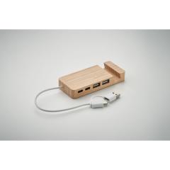 Bambusový USB rozbočovač HUBSTAND