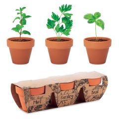 Terakotová sada 3 bylinek FLOWERPOT