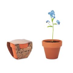 Terakotový květináč - pomněnka FORGET ME NOT