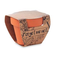 Terakotový květináč - pomněnka FORGET ME NOT