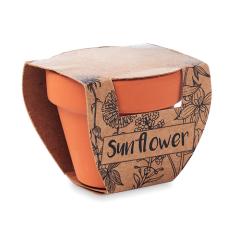 Terakotový květináč slunečnice SUNFLOWER