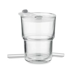 Skleněný kelímek s brčkem 400ml SIP