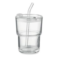Skleněný kelímek s brčkem 400ml SIP