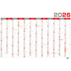  Nástěnný roční kalendář B1 - červený