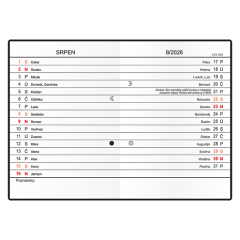  Měsíční diář - Anežka - PVC - bordó