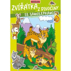  Omalovánka - A4 - se samolepkami - Zvířátka z divočiny