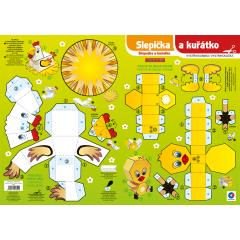  Vystřihovánka - Slepička a kuřátko