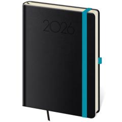  Denní diář A5 New Praga černý s gumičkou