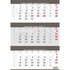  Tříměsíční kalendář šedý