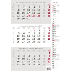  Tříměsíční kalendář šedý s poznámkami