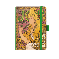  Notes A5 Premium 120g - Alfons Mucha 2027 - prázdný - Zelený